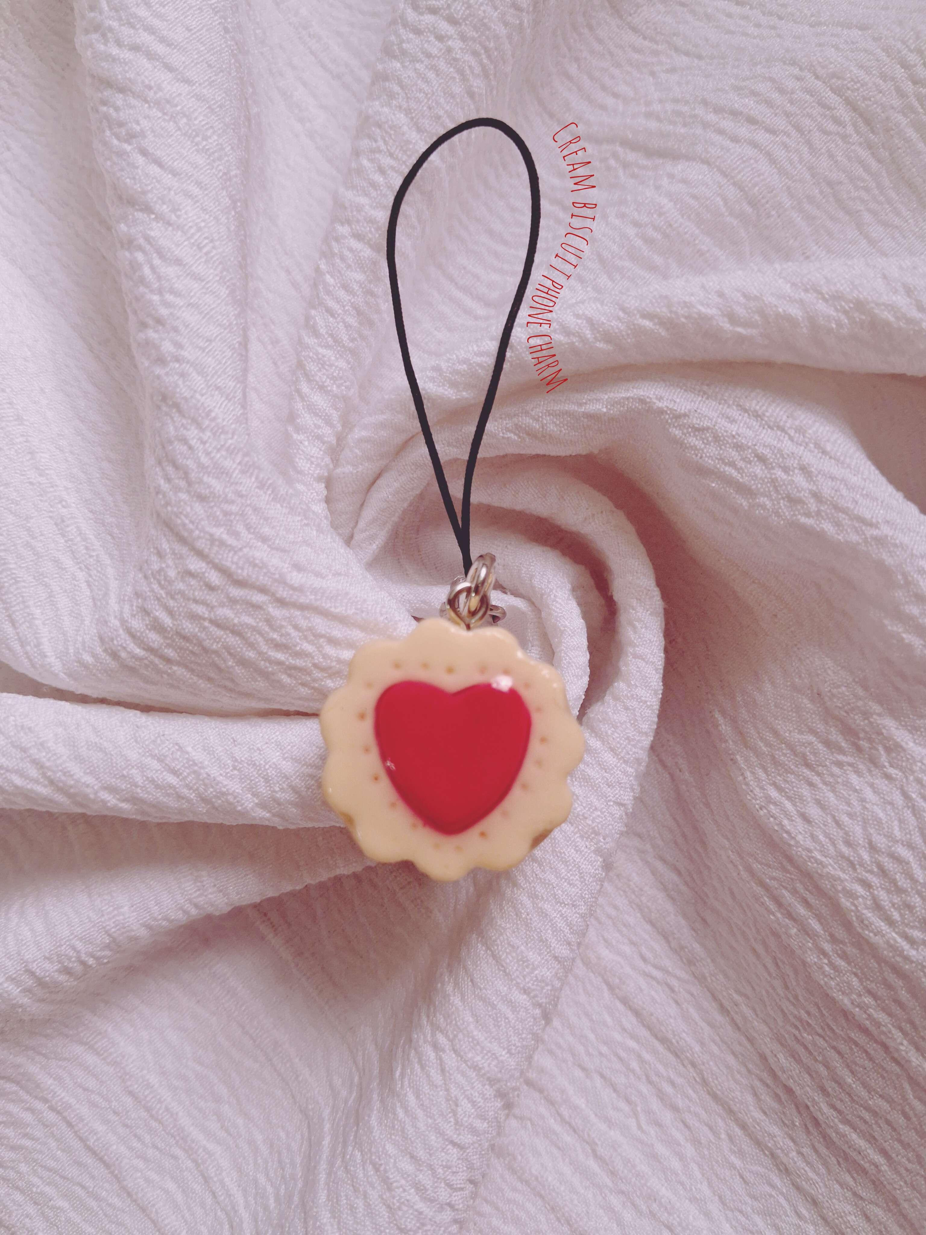 1 pancake bag charm+1 Love-Filled cream biscuit phone charm - Thumbnail 3